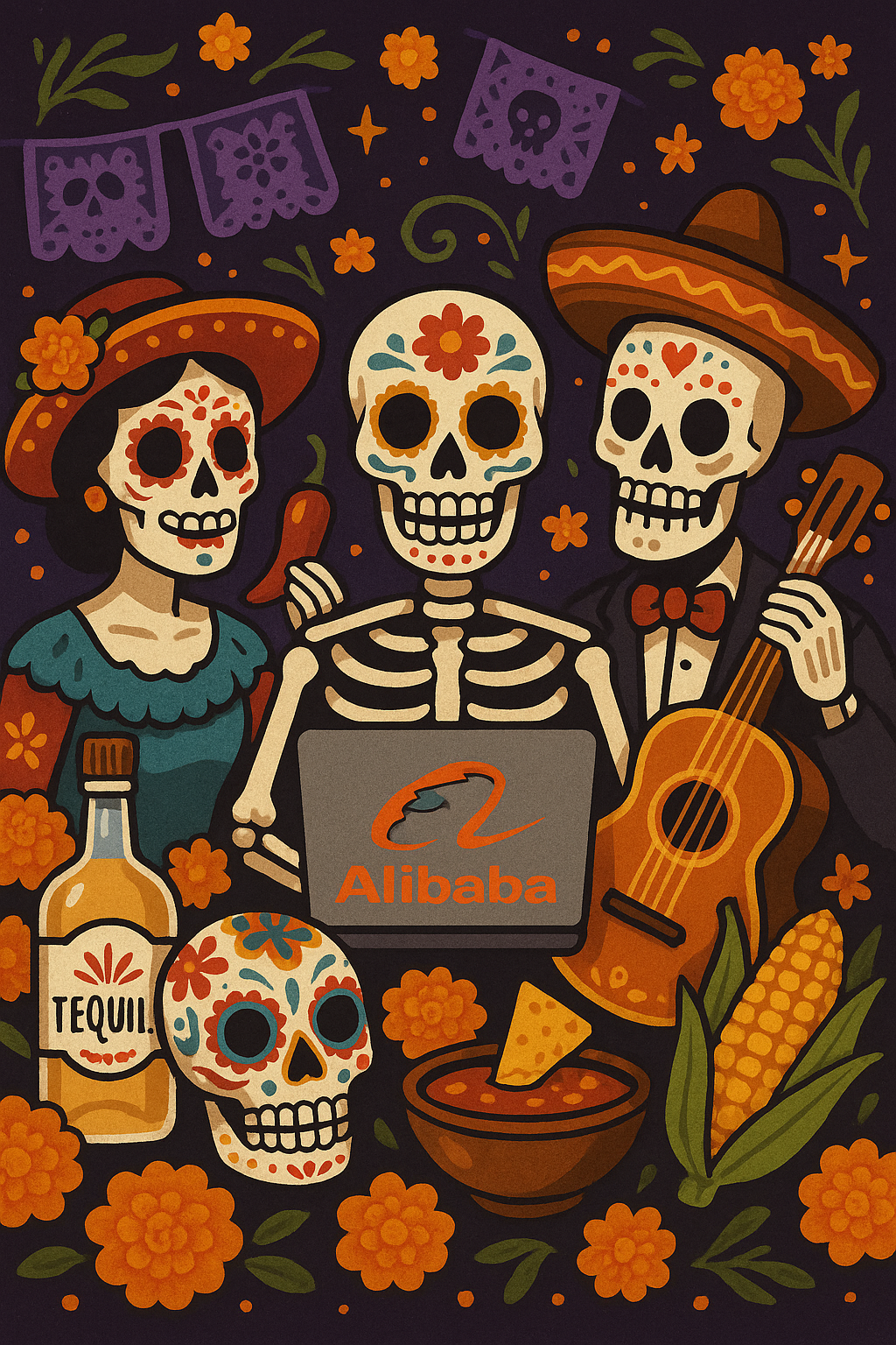 Productos de Día de Muertos listos para exportar con Apatayana y Alibaba